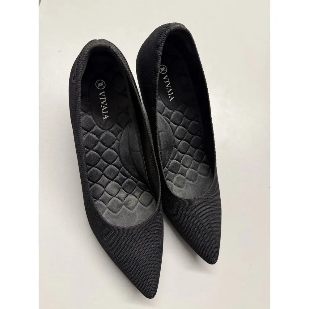 VIVAIA Aria Pointed-Toe Wedge Heels – Black – Size 10.5